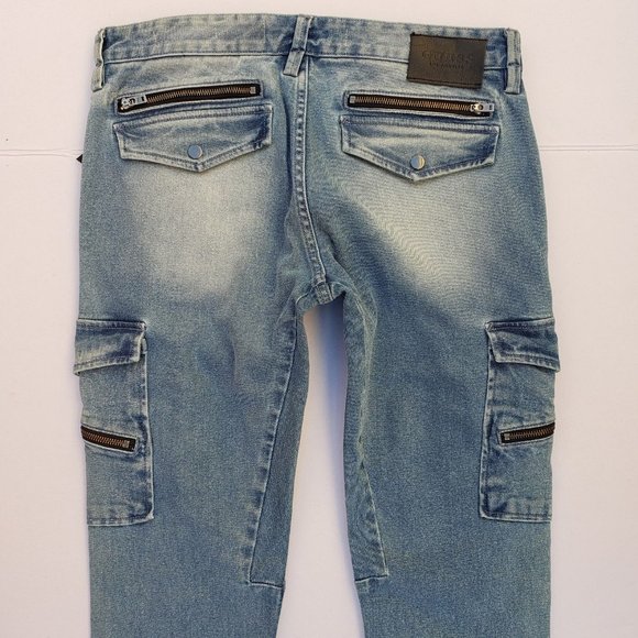 New GUESS Men's Slim Tapered Zip Cargo Jeans sz 32 - Picture 8 of 9